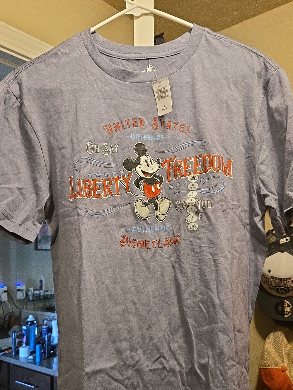 Disney Lilac Mickey Mouse 'Liberty & Freedom' Short Sleeve Tee